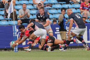 アメリカの試合:マレ・サウ選手のトライ