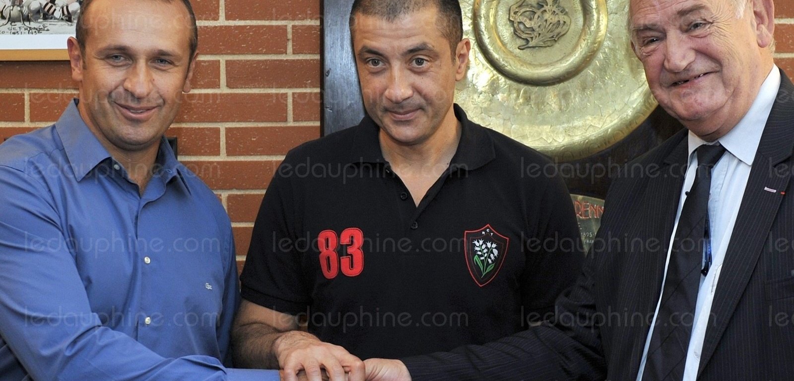 サントアンドレ監督、ブドジェラル社長（トゥーロン）とカム会長（FFR）
