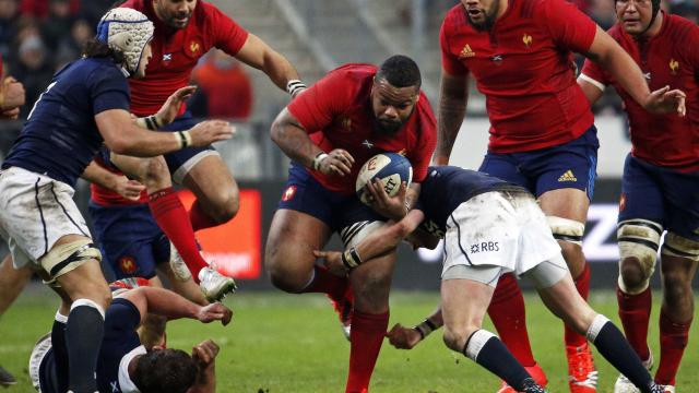 フランス代表のバスタロ選手はスコットランドのディフェンスを何回当たった、いい影響だった。